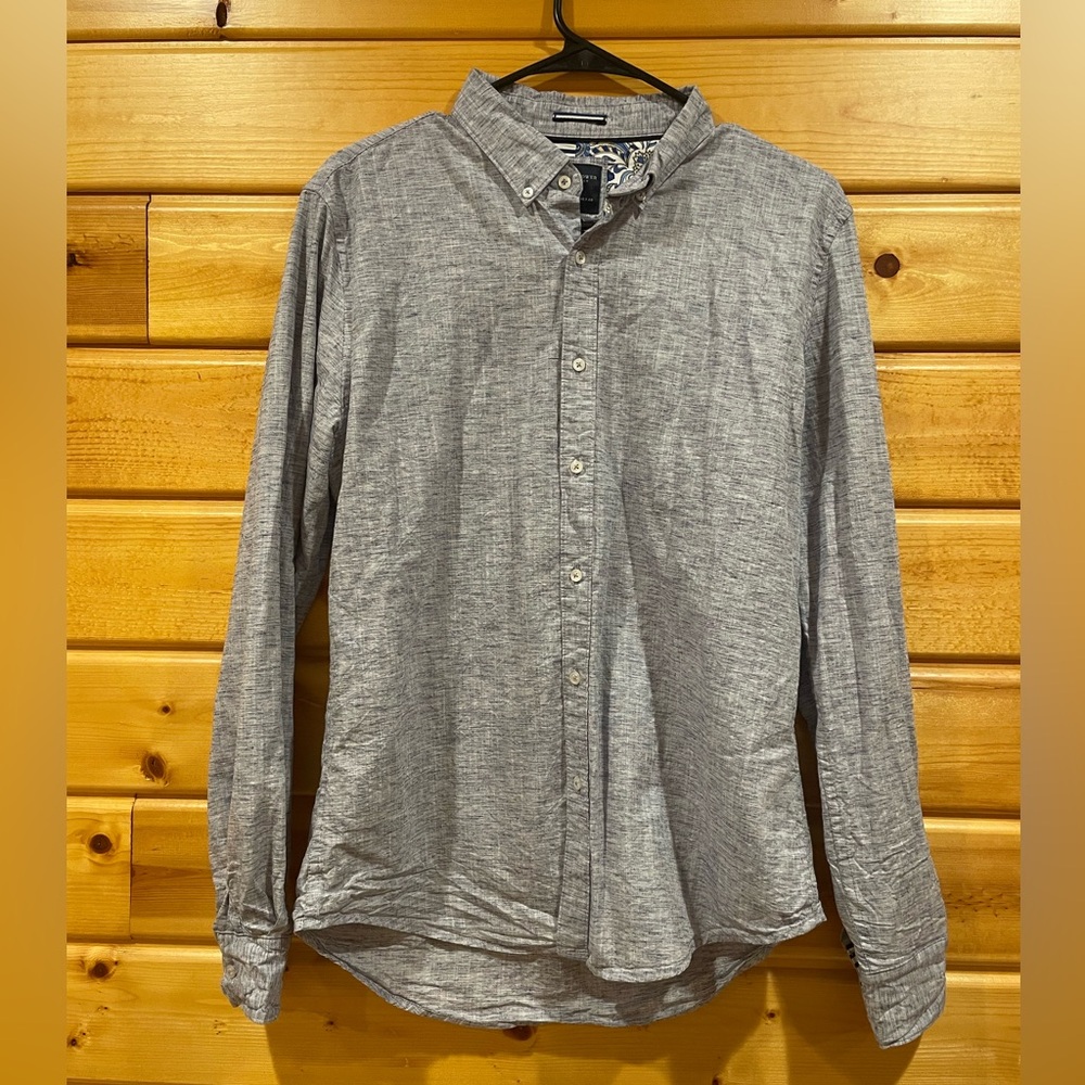 Denim & Flower Light Grey/Blue Men’s Button Down Size Medium